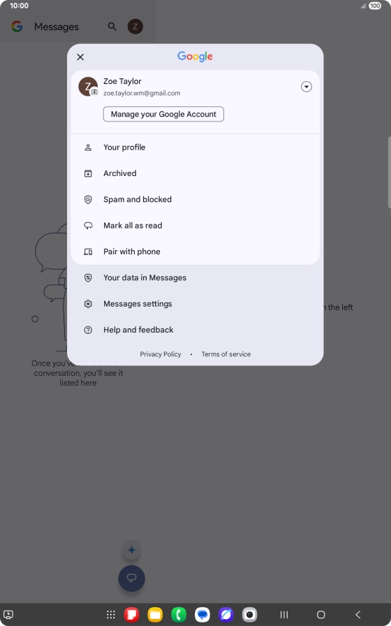 Press Messages settings.