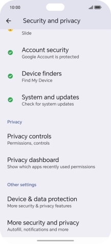 Press More security and privacy.
