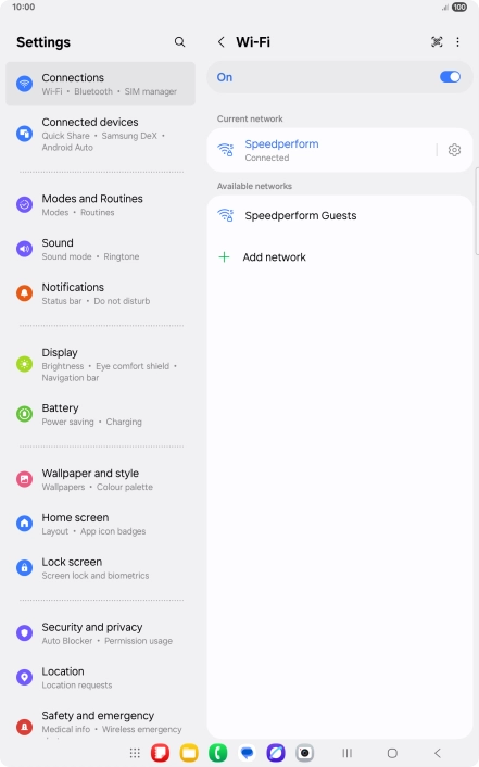 Press the settings icon next to the Wi-Fi network you're connected to.