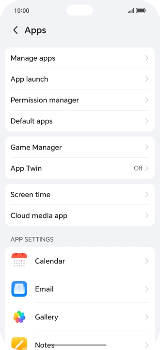 Press Manage apps. Press Manage apps.