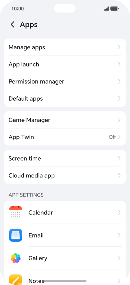 Press Manage apps. Press Manage apps.