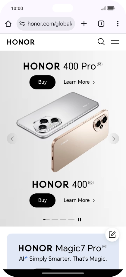 Press the menu icon.