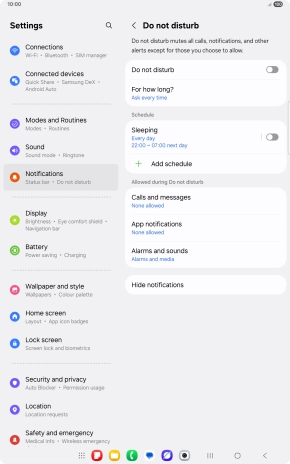 Press the indicator next to 