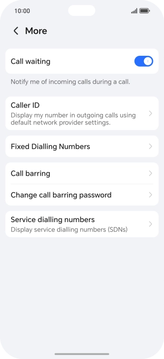 Press Fixed Dialling Numbers.