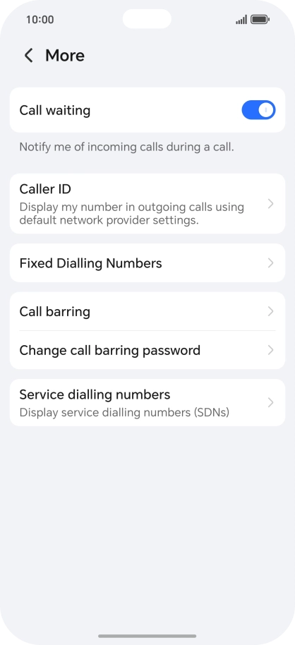 Press Fixed Dialling Numbers.