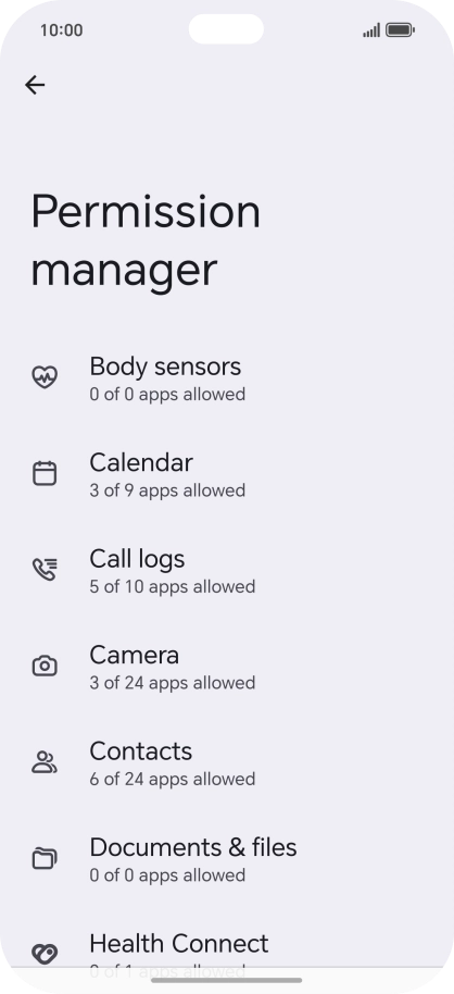 Press the required phone function.
