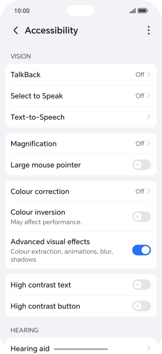 Press the required setting below Press the required setting below