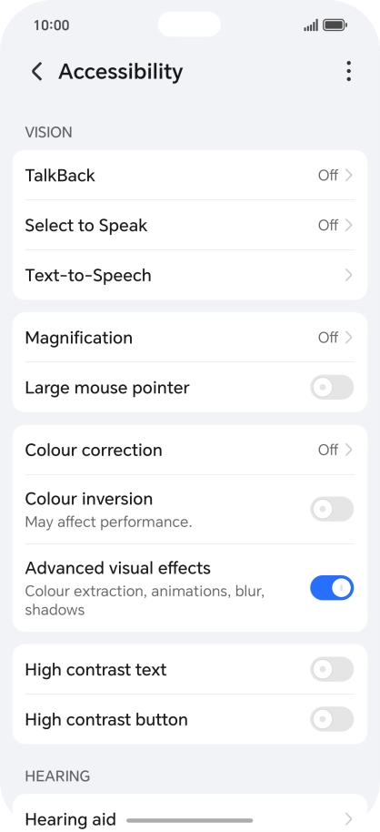 Press the required setting below Press the required setting below
