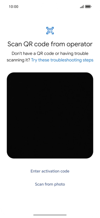 Place the QR code you've received inside the phone camera frame to scan the code.