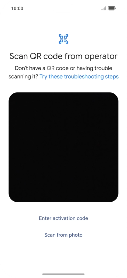 Place the QR code you've received inside the phone camera frame to scan the code.