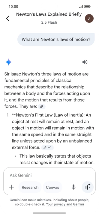 Transcription of the conversation with Gemini Live is now displayed. Transcription of the conversation with Gemini Live is now displayed.