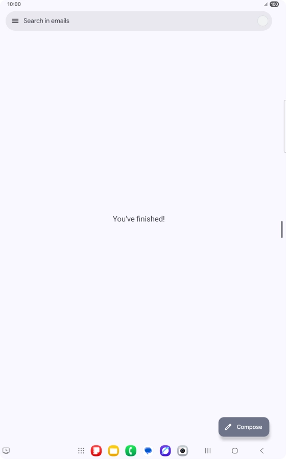 Slide your finger right on the screen.