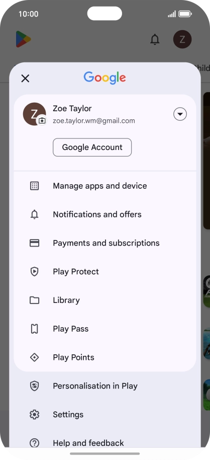 Press Manage apps and device. Press Manage apps and device.