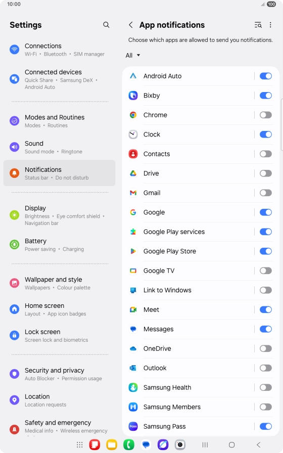 Press the drop down list.