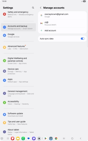 Press the required email account.