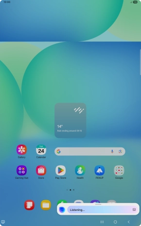 Say, in your own words, what you would like your tablet to do. OPEN [app], CALL [contact], SEARCH THE WEB FOR [information].