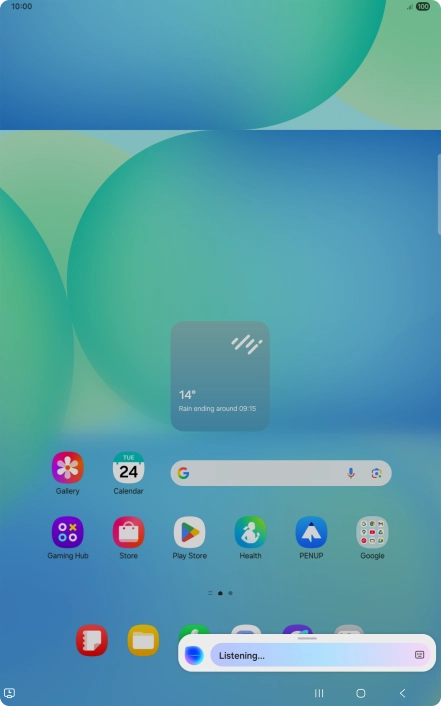 Say, in your own words, what you would like your tablet to do. OPEN [app], CALL [contact], SEARCH THE WEB FOR [information].