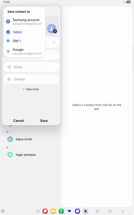 Press the required Google account.