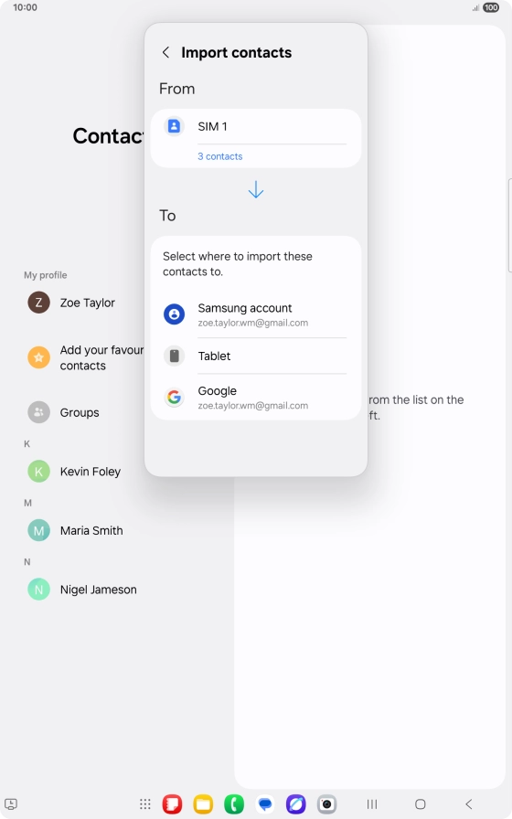 Press the required Google account.