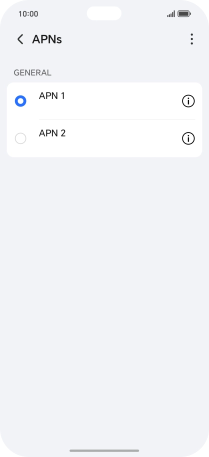 Press the field next to the data connection to activate it.