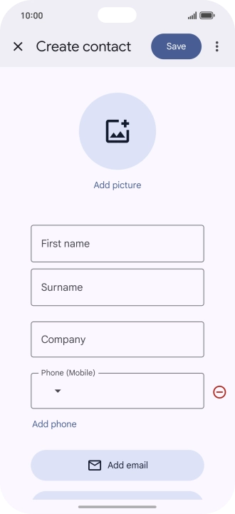 Press First name and key in the required first name.