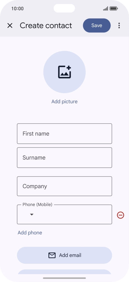 Press First name and key in the required first name.