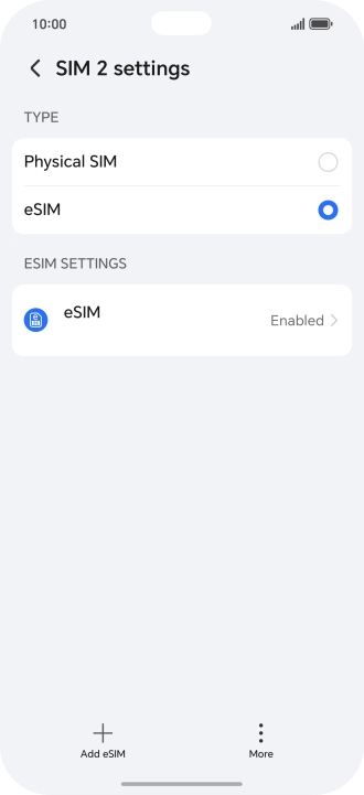 Press eSIM.