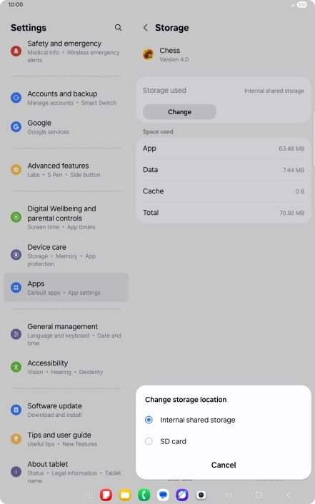 Press the name of the memory card.
