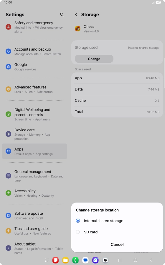 Press the name of the memory card.