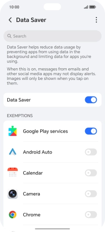 Press the indicators next to the required apps to turn the function on or off.