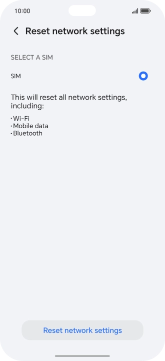 Press Reset network settings.