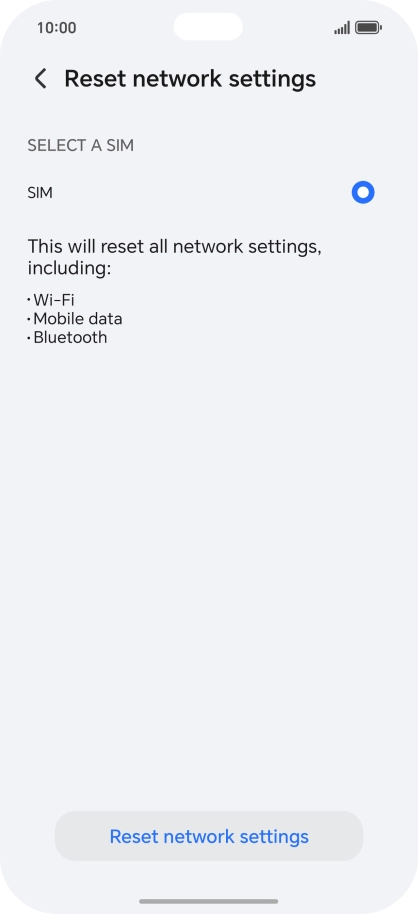Press Reset network settings.