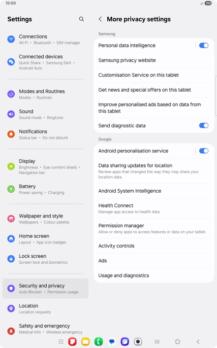 Press Permission manager.