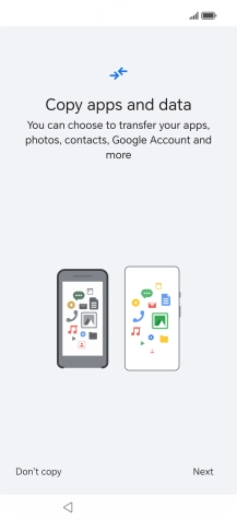 Press Don't copy and follow the instructions on the screen to finish the activation.