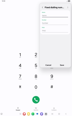 Press Name and key in the required name.