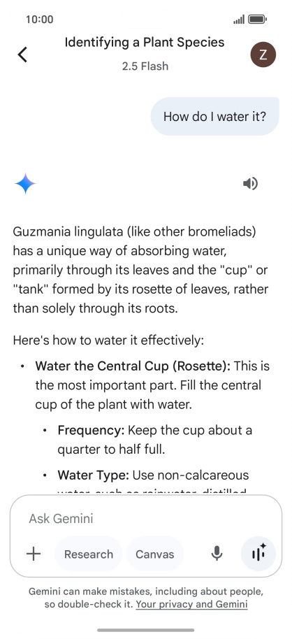 Follow the instructions on the screen to type or speak more questions to continue the conversation. Follow the instructions on the screen to type or speak more questions to continue the conversation.