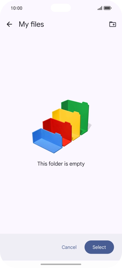 To create a new folder, press the new folder icon and follow the instructions on the screen to create a new folder. To create a new folder, press the new folder icon and follow the instructions on the screen to create a new folder.