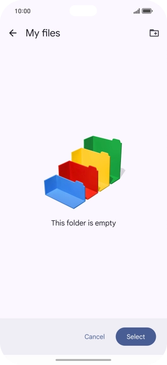 To create a new folder, press the new folder icon and follow the instructions on the screen to create a new folder. To create a new folder, press the new folder icon and follow the instructions on the screen to create a new folder.