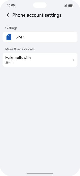 Press the name of the SIM.