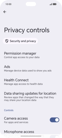 Press Permission manager.