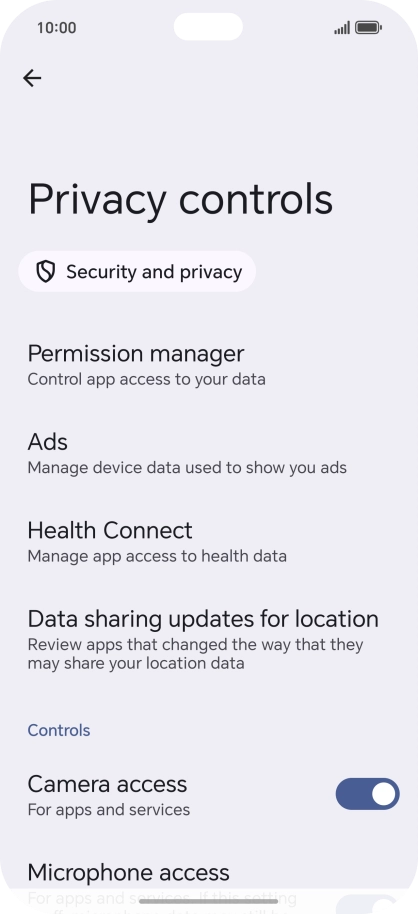 Press Permission manager.
