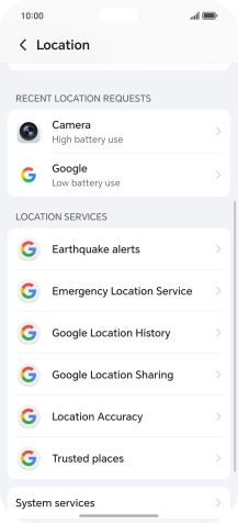 Press Location Accuracy.