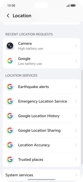 Press Location Accuracy.