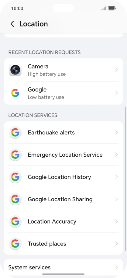 Press Location Accuracy.