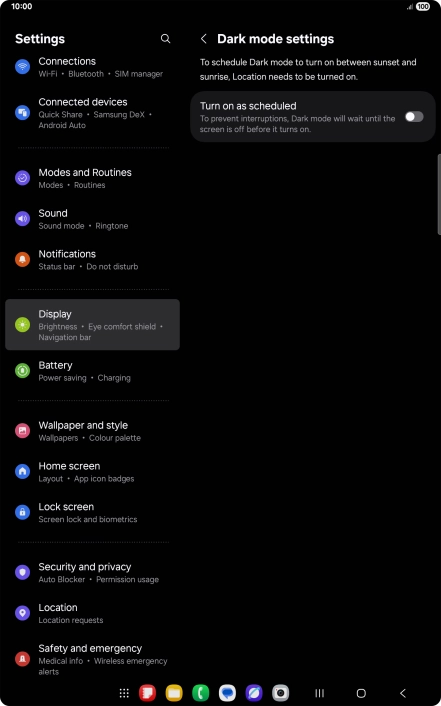 Press the indicator next to 