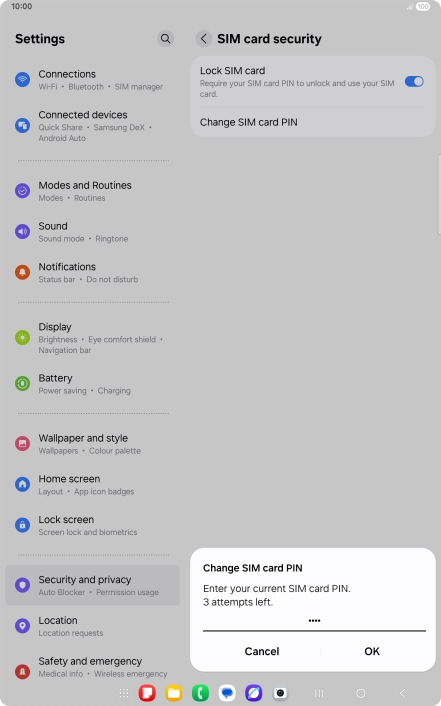 Key in your current PIN and press OK.