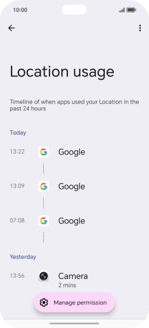 The total app activity for the selected phone function is displayed.