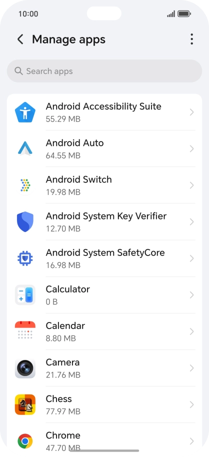 Press the required app. Press the required app.