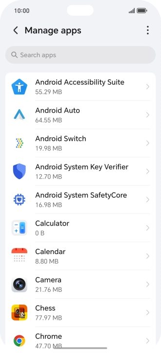 Press the required app. Press the required app.