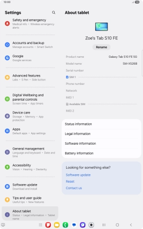 Press Status information.